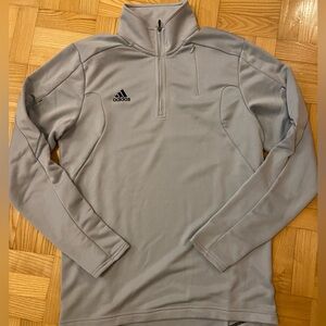 Adidas Light Gray ClimaLite Quarter-zip